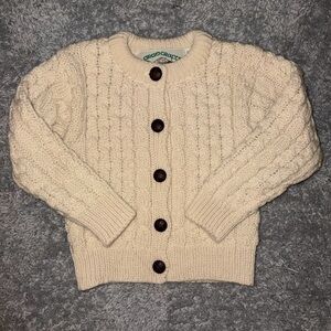 NWOT Aran Crafts | 100% Merino Wool Irish Cardigan Sweater | Size 12-18m